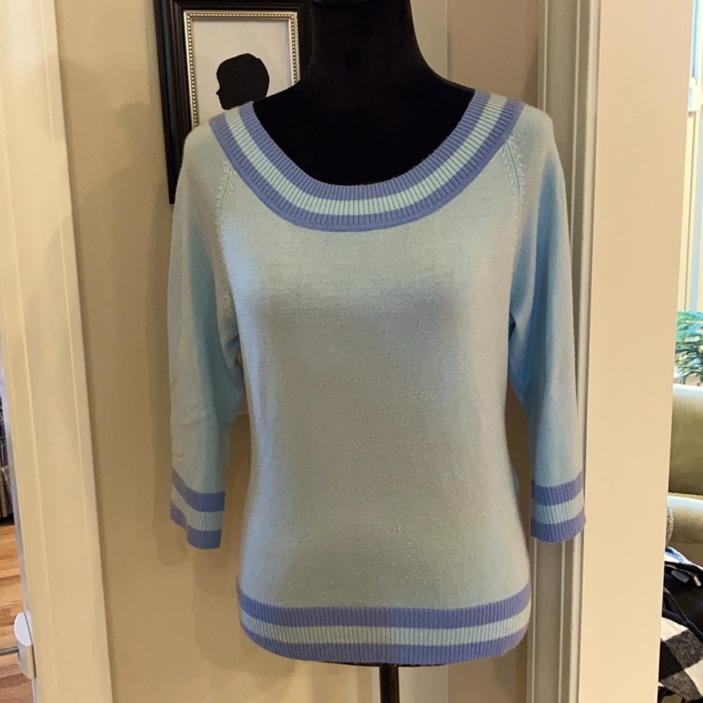 Aqua and periwinkle sweater